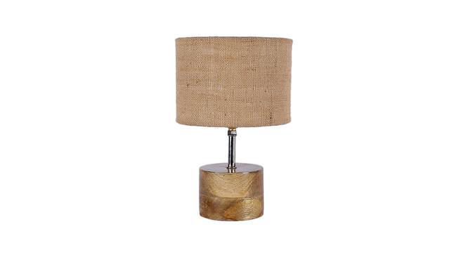Emmery Beige Natural Fiber Shade Table Lamp with Natural  Wooden Base (Beige) by Urban Ladder - Front View Design 1 - 611278