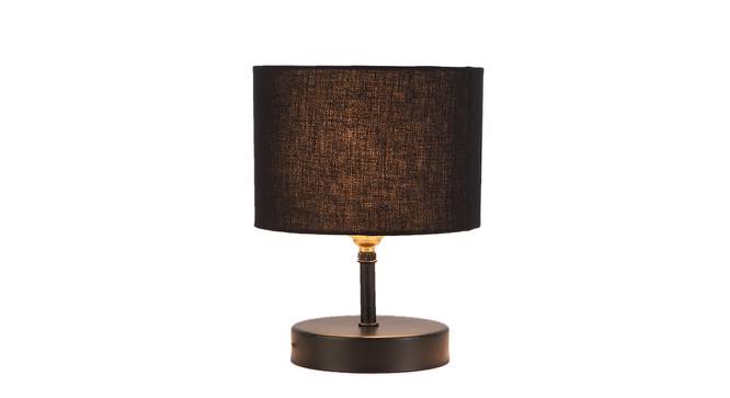 Vendela Black Fabric Shade Table Lamp with Black  Iron  Base (Black) by Urban Ladder - Front View Design 1 - 611285