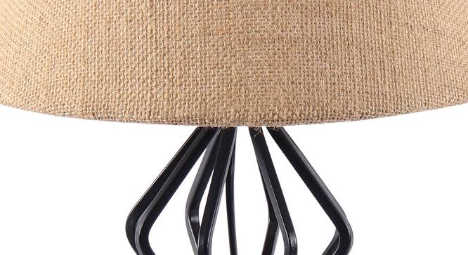 Rubie Beige Fabric Shade Table Lamp with Black  Iron  Base (Beige) by Urban Ladder - Design 1 Side View - 611303