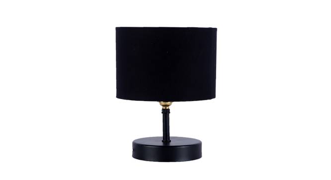 Vendela Black Fabric Shade Table Lamp with Black  Iron  Base (Black) by Urban Ladder - Design 1 Side View - 611314