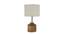 Eliot White Natural Fiber Shade Table Lamp with Natural  Wooden Base (White) by Urban Ladder - Design 1 Side View - 611412