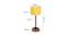 Duncan Yellow Fabric Shade Table Lamp with Natural  Wood & Iron  Base (Yellow) by Urban Ladder - Design 1 Dimension - 611423
