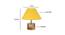 Ayelet Yellow Fabric Shade Table Lamp with Natural  Wooden Base (Yellow) by Urban Ladder - Design 1 Dimension - 611475