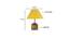 Jeanette Yellow Fabric Shade Table Lamp with Natural  Wooden Base (Yellow) by Urban Ladder - Design 1 Dimension - 611481