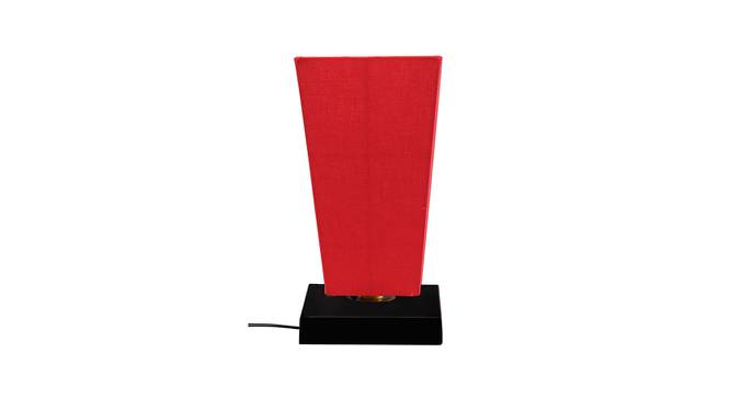 Dennis Red Fabric Shade Table Lamp with Black  Iron  Base (Red) by Urban Ladder - Design 1 Side View - 611644