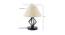 Tylee Off White Fabric Shade Table Lamp with Black  Iron  Base (Off White) by Urban Ladder - Design 1 Dimension - 611646