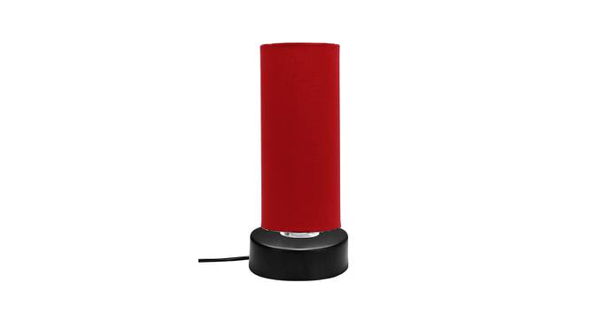 Mohammad Red Fabric Shade Table Lamp with Black  Iron  Base (Red) by Urban Ladder - Design 1 Side View - 611649