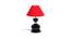 Rayden Red Fabric Shade Table Lamp with Black  Iron  Base (Red) by Urban Ladder - Design 1 Side View - 611654