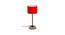 Rene Red Fabric Shade Table Lamp with Natural  Wood & Iron  Base (Red) by Urban Ladder - Design 1 Side View - 611691