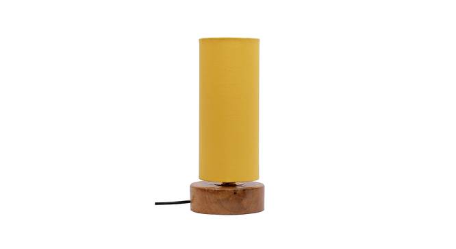 Amory Yellow Fabric Shade Table Lamp with Natural  Wooden Base (Yellow) by Urban Ladder - Design 1 Side View - 611703