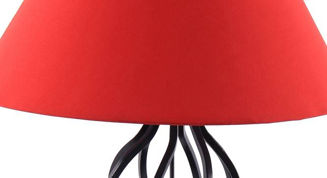 Ware Red Fabric Shade Table Lamp with Black  Iron  Base (Red) by Urban Ladder - Design 1 Side View - 611715