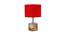 Freedom Red Fabric Shade Table Lamp with Natural  Wooden Base (Red) by Urban Ladder - Design 1 Side View - 611720