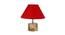 Audrey Red Fabric Shade Table Lamp with Natural  Wooden Base (Red) by Urban Ladder - Design 1 Side View - 611724