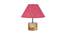 Camille Pink Natural Fiber Shade Table Lamp with Natural  Wooden Base (Pink) by Urban Ladder - Design 1 Side View - 611726