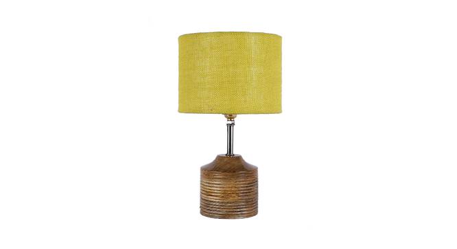 Harper Yellow Natural Fiber Shade Table Lamp with Natural  Wooden Base (Yellow) by Urban Ladder - Design 1 Side View - 611729