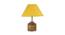 Jeanette Yellow Fabric Shade Table Lamp with Natural  Wooden Base (Yellow) by Urban Ladder - Design 1 Side View - 611730