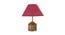 Joy Pink Natural Fiber Shade Table Lamp with Natural  Wooden Base (Pink) by Urban Ladder - Design 1 Side View - 611731