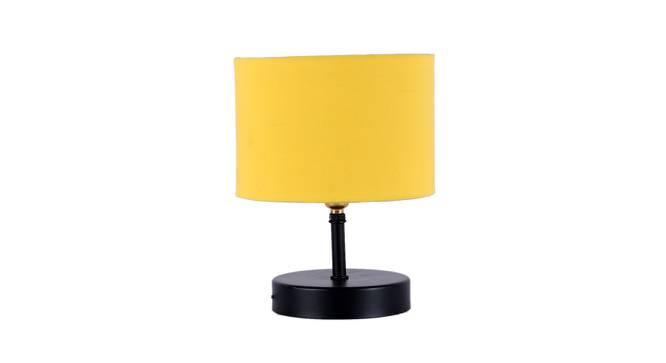 Zadie Yellow Fabric Shade Table Lamp with Black  Iron  Base (Yellow) by Urban Ladder - Design 1 Side View - 611734