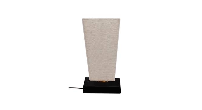 Ty White Natural Fiber Shade Table Lamp with Black  Iron  Base (White) by Urban Ladder - Design 1 Side View - 611804