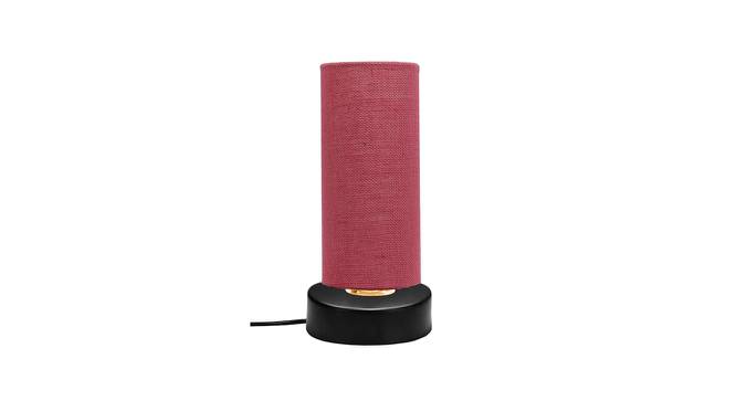Layne Pink Natural Fiber Shade Table Lamp with Black  Iron  Base (Pink) by Urban Ladder - Design 1 Side View - 611807
