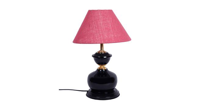 Vincenzo Pink Natural Fiber Shade Table Lamp with Black  Iron  Base (Pink) by Urban Ladder - Design 1 Side View - 611808
