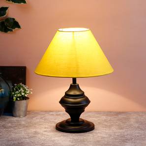 Deandre Yellow Fabric Shade Table Lamp with Black Iron Base-image-46