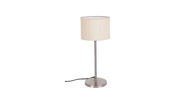 Riggs Off White Fabric Shade Table Lamp with Steel  Steel  Base (Off White) by Urban Ladder - Design 1 Side View - 611834