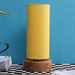 Amory Yellow Fabric Shade Table Lamp with Natural Wooden Base-image-44