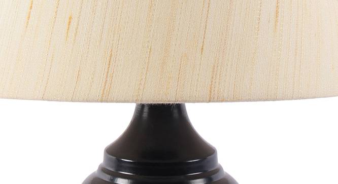 Rawnie Off White Fabric Shade Table Lamp with Black  Iron  Base (Off White) by Urban Ladder - Design 1 Side View - 611870