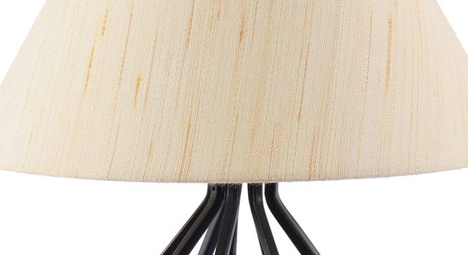 Tylee Off White Fabric Shade Table Lamp with Black  Iron  Base (Off White) by Urban Ladder - Design 1 Side View - 611874