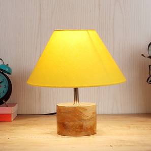 devansh Ayelet Yellow Fabric Shade Table Lamp with Natural Wooden Base-picture-12