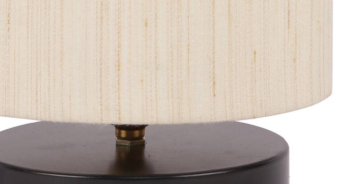 Ainsworth Off White Fabric Shade Table Lamp with Black  Iron  Base (Off White) by Urban Ladder - Design 1 Side View - 611881