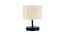 Toni Off White Fabric Shade Table Lamp with Black  Iron  Base (Off White) by Urban Ladder - Design 1 Side View - 611890