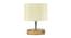 Palmyra Off White Fabric Shade Table Lamp with Natural  Wooden Base (Off White) by Urban Ladder - Design 1 Side View - 611894