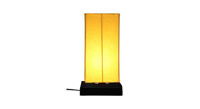 Leonard Yellow Fabric Shade Table Lamp with Black  Iron  Base (Yellow) by Urban Ladder - Front View Design 1 - 611903