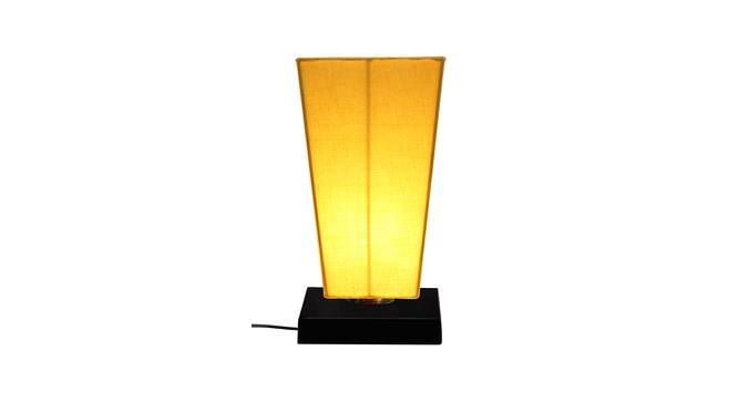 Ermias Yellow Fabric Shade Table Lamp with Black  Iron  Base (Yellow) by Urban Ladder - Front View Design 1 - 611905