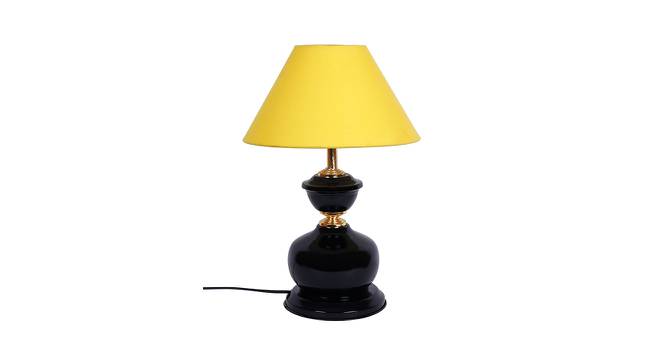Stanley Yellow Fabric Shade Table Lamp with Black  Iron  Base (Yellow) by Urban Ladder - Front View Design 1 - 611908