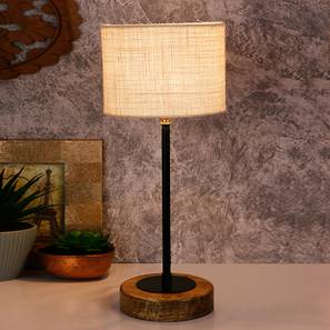 Everest White Natural Fiber Shade Table Lamp with Natural Wood & Iron Base-image-45