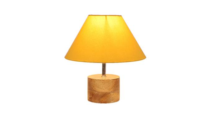 Ayelet Yellow Fabric Shade Table Lamp with Natural  Wooden Base (Yellow) by Urban Ladder - Front View Design 1 - 611962