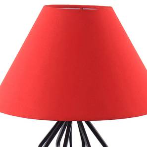 Tayson Red Fabric Shade Table Lamp with Black Iron Base-image-10