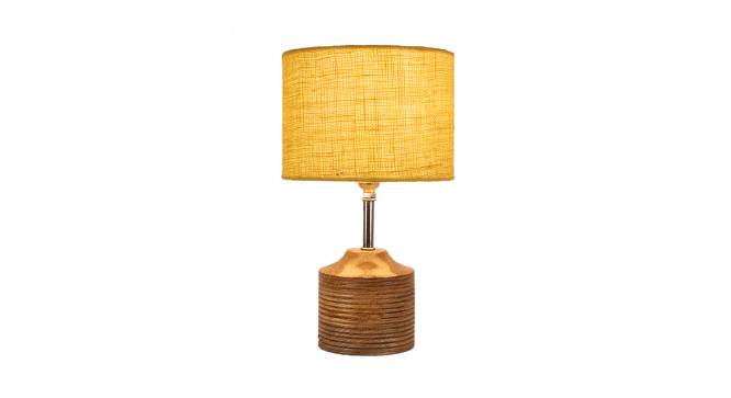 Harper Yellow Natural Fiber Shade Table Lamp with Natural  Wooden Base (Yellow) by Urban Ladder - Front View Design 1 - 611966