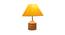 Jeanette Yellow Fabric Shade Table Lamp with Natural  Wooden Base (Yellow) by Urban Ladder - Front View Design 1 - 611967