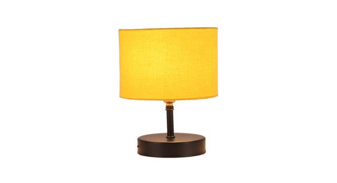 Zadie Yellow Fabric Shade Table Lamp with Black  Iron  Base (Yellow) by Urban Ladder - Front View Design 1 - 611972