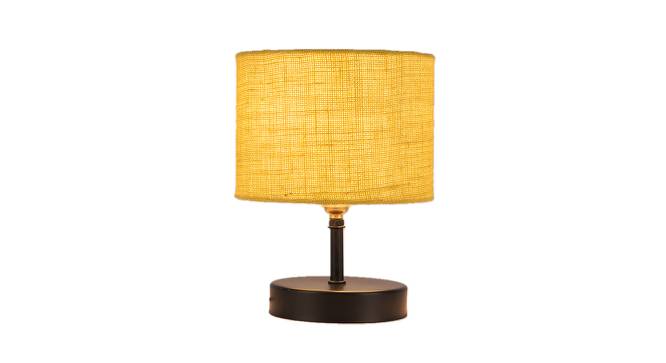 Cheney Yellow Natural Fiber Shade Table Lamp with Black  Iron  Base (Yellow) by Urban Ladder - Front View Design 1 - 611974