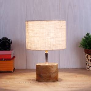 Coralie White Natural Fiber Shade Table Lamp with Natural Wooden Base-image-29