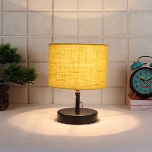 Cheney Yellow Natural Fiber Shade Table Lamp with Black Iron Base-image-6