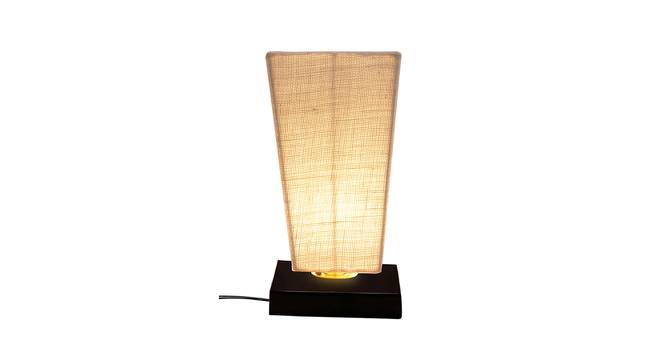 Ty White Natural Fiber Shade Table Lamp with Black  Iron  Base (White) by Urban Ladder - Front View Design 1 - 611994