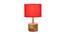 Freedom Red Fabric Shade Table Lamp with Natural  Wooden Base (Red) by Urban Ladder - Front View Design 1 - 612026