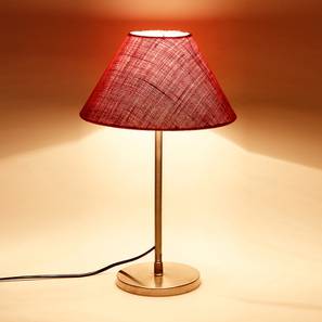 devansh Zyair Pink Natural Fiber Shade Table Lamp with Steel Steel Base-picture-11