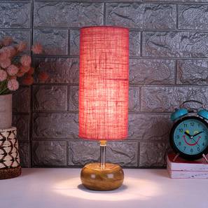 Nikki Pink Natural Fiber Shade Table Lamp with Natural Wooden Base-image-41